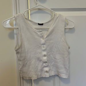 Cropped white Tank Top